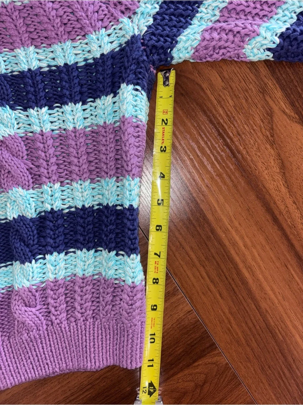 NEW FREE PEOPLE women's frankie cable striped pullover in Lilac combo XS